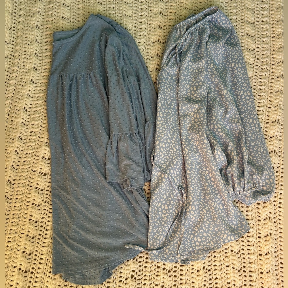Bundle of 2 | Blue 3/4 Sleeve Blouses | Size Small